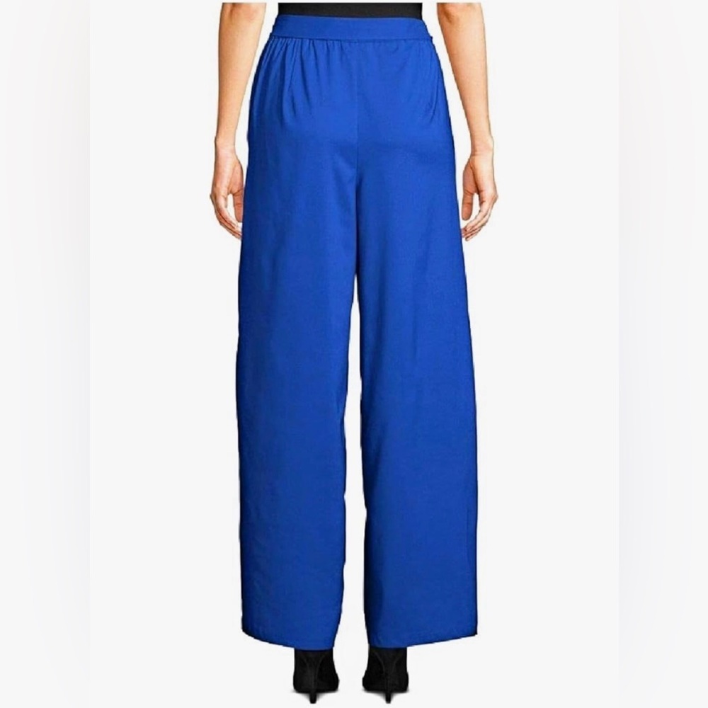 NWT ECI Women's Flared Pants size 4 Blue with Adjustable Tie Cobalt Blue - Picture 2 of 2